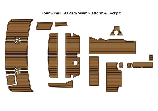 2000 Four Winns 298 Vista Swim Platform Cockpit Boat EVA Foam Teak Deck Floor SeaDek MarineMat Gatorstep V1264-20260422-V064