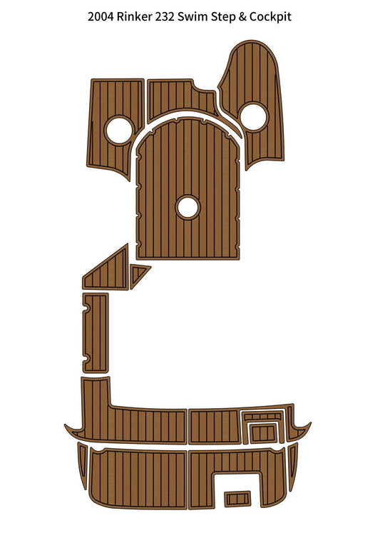 2004 Rinker 232 Swim Platform Cockpit Pad Boat EVA Foam Faux Teak Deck Floor Mat SeaDek MarineMat Gatorstep V1264-20260423-V070