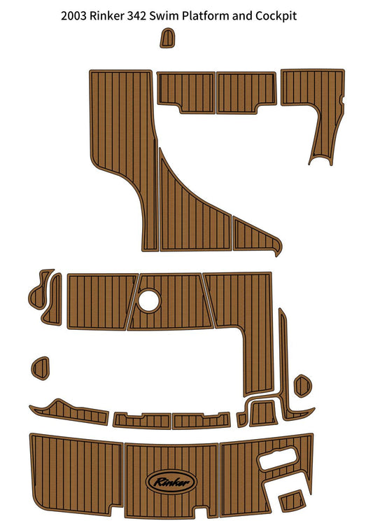 2003 Rinker 342 Swim Platform Cockpit Pad Boat EVA Foam Faux Teak Deck Floor Mat SeaDek MarineMat Gatorstep V1264-20260423-V071