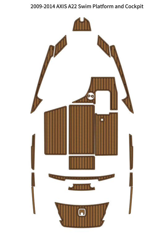 2009-2014 AXIS A22 Swim Platform Cockpit Pad Boat EVA Foam Teak Deck Floor Mat SeaDek MarineMat Gatorstep V1264-20260423-V075