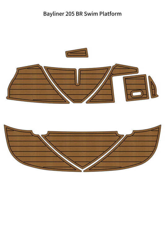 2009 Bayliner 205 BR Swim Platform Step Boat EVA Foam Teak Deck Floor Pad Mat SeaDek MarineMat Gatorstep V1264-20260423-V077