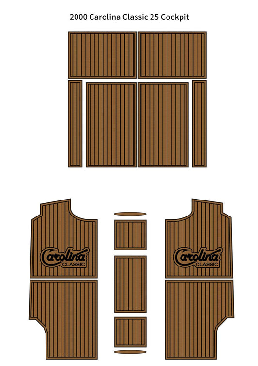 2000 Carolina Classic 25 Cockpit Pad Boat EVA Faux Foam Teak Deck Floor Mat SeaDek MarineMat Gatorstep Style V1264-20260423-V079