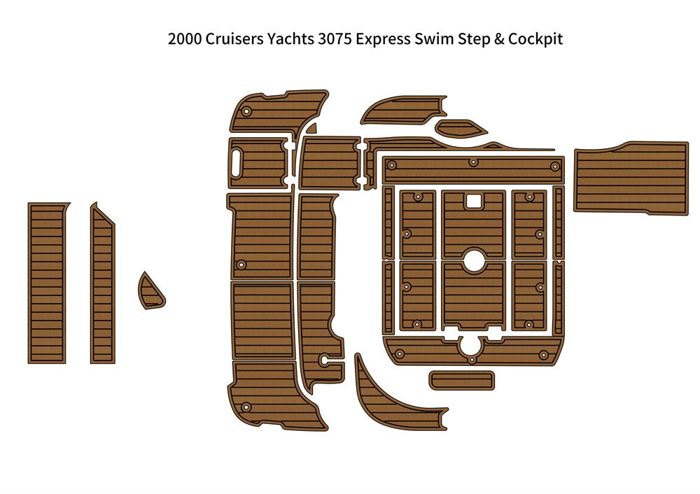 2000 Cruiser Yachts 3075 Express Swim Platform Cockpit Pad Boat EVA Teak Floor SeaDek MarineMat Gatorstep V1264-20260423-V089