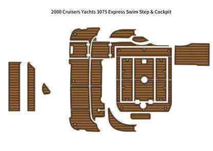 2000 Cruiser Yachts 3075 Express Swim Platform Cockpit Pad Boat EVA Teak Floor SeaDek MarineMat Gatorstep V1264-20260423-V089