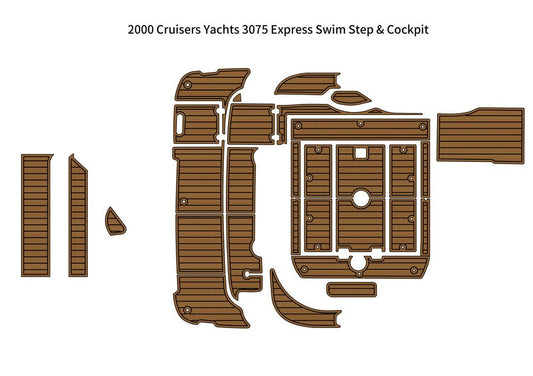2000 Cruiser Yachts 3075 Express Swim Platform Cockpit Pad Boat EVA Teak Floor SeaDek MarineMat Gatorstep V1264-20260423-V089