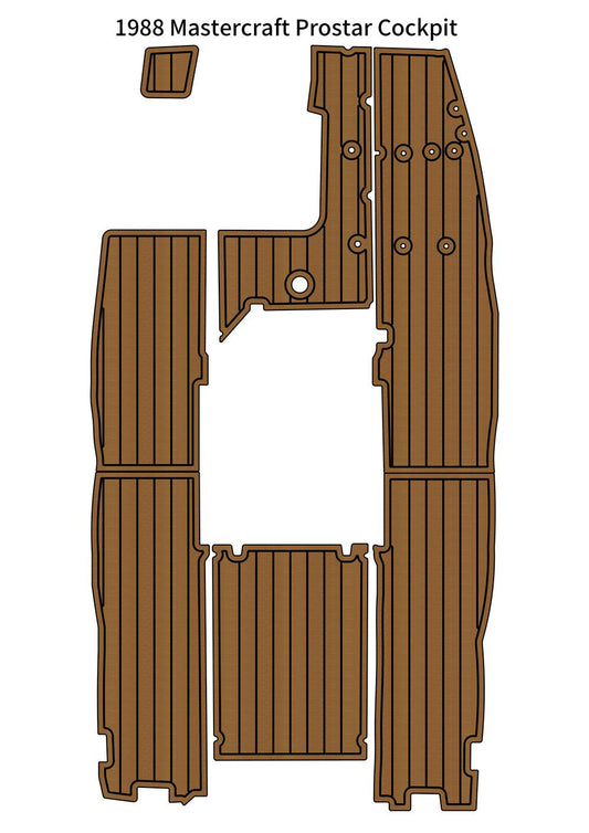 1988 Mastercraft Prostar Cockpit Pad Boat EVA Foam Faux Teak Deck Floor Mat SeaDek MarineMat Style Self V1264-20260423-V095