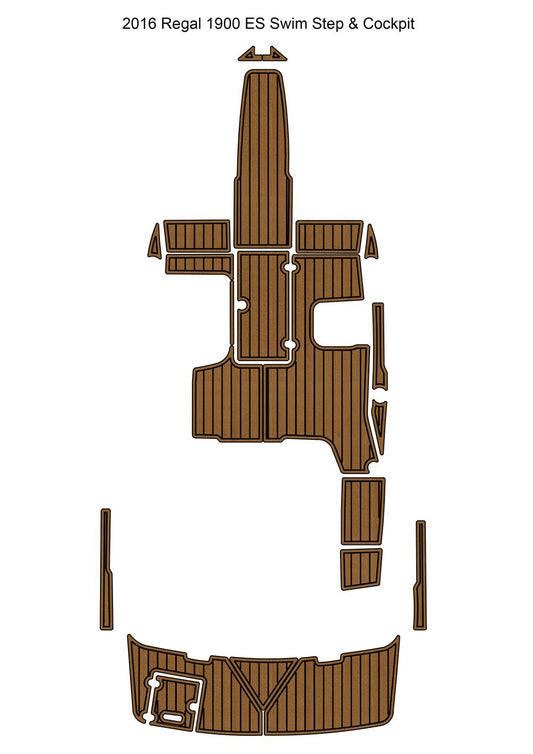 2016 Regal 1900 ES Swim Platform Cockpit Pad Boat EVA Foam Faux Teak Deck Floor Mat Seadek MarineMat V1264-20260427-V102