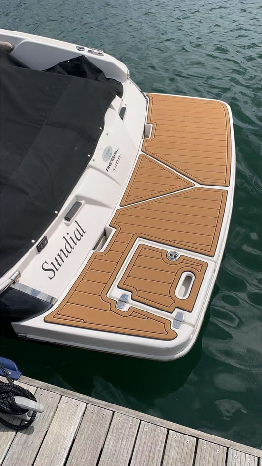2016 Regal 1900 ES Swim Platform Cockpit Pad Boat EVA Foam Faux Teak Deck Floor Mat Seadek MarineMat V1264-20260427-V102