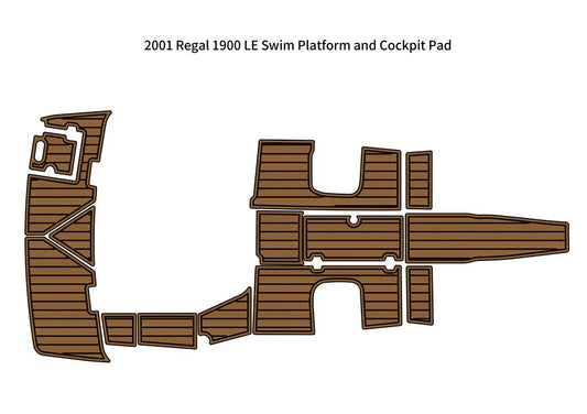 2001 Regal 1900 LE Swim Platform Cockpit Pad Boat EVA Foam Teak Deck Floor Mat SeaDek MarineMat Style Self V1264-20260427-V104