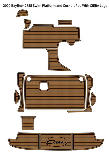 2000 Bayliner 2855 Swim Platform Cockpit Boat EVA Faux Foam Teak Deck Floor Pad V1264-7984652341