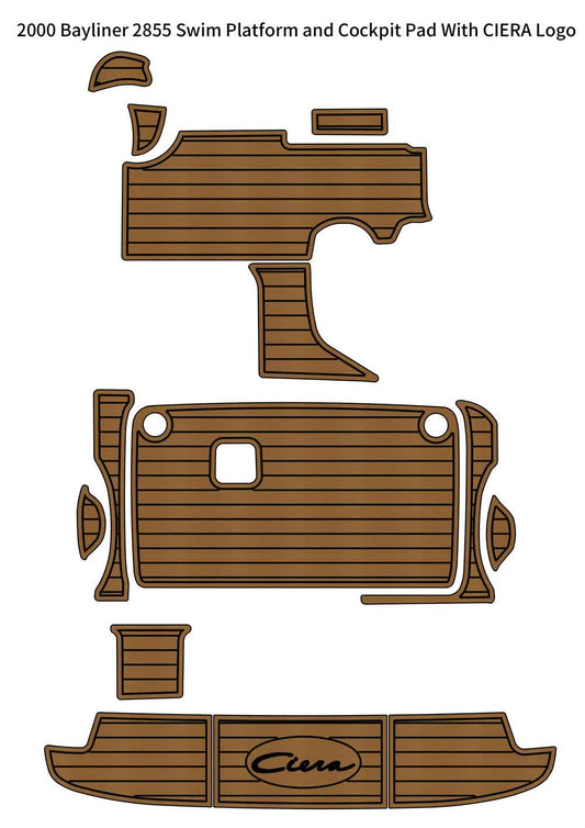 2000 Bayliner 2855 Swim Platform Cockpit Boat EVA Faux Foam Teak Deck Floor Pad V1264-7984652341
