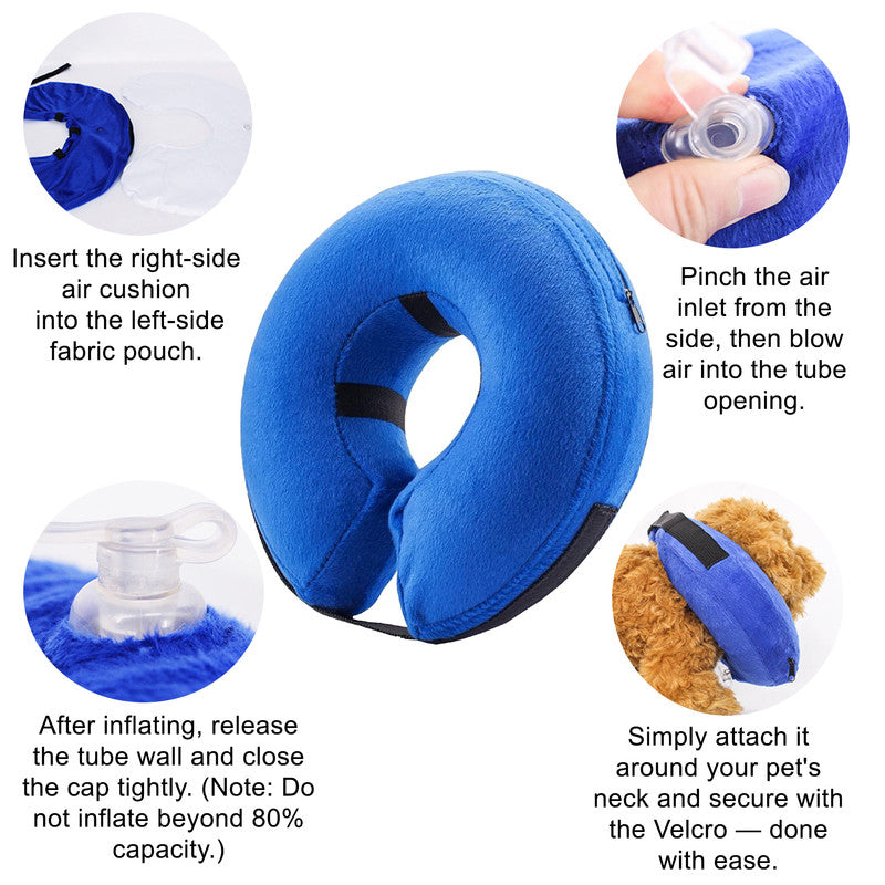 Inflatable Dog Cone Collar Alternative, Soft Dog Cone for Small Medium Large Dogs and Cats, Neck Recovery V1265-265-M
