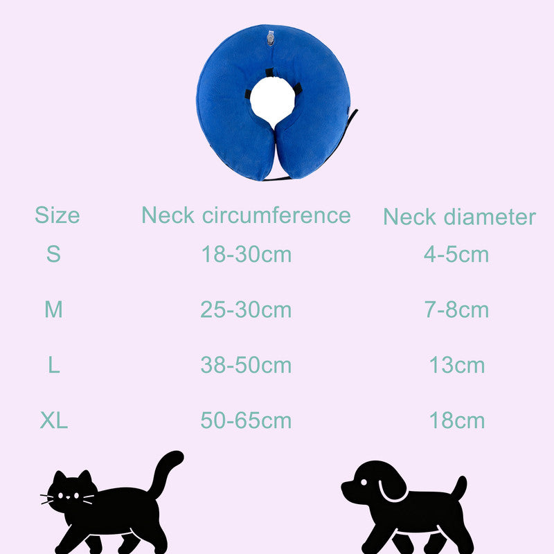 Inflatable Dog Cone Collar Alternative, Soft Dog Cone for Small Medium Large Dogs and Cats, Neck Recovery V1265-265-M