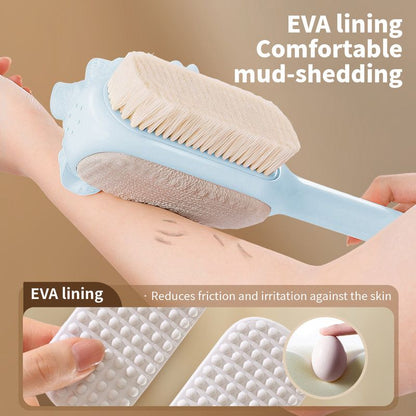 3-in-1 Multi-Functional Long-Handled Bath Brush, Combining Bath Sponge, Soft-Bristle Brush, and Washcloth in V1265-AU-011-LAN