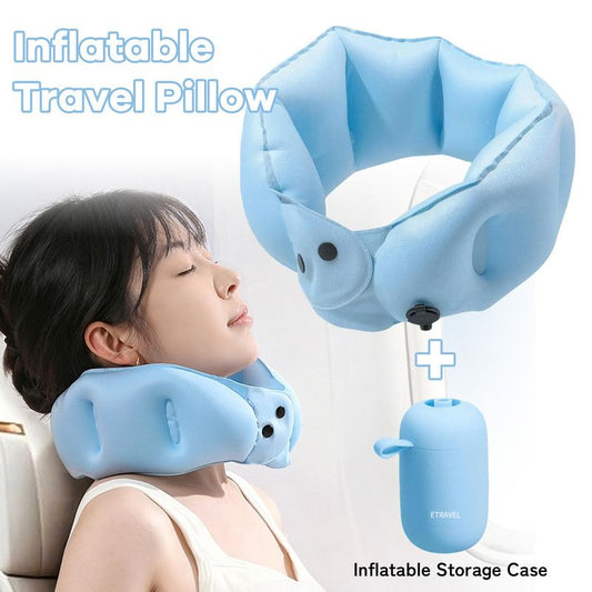 Portable Inflatable Travel Neck Pillow, Nap Pillow, Comfortable Neck Support for Long Trips, Easy to Pack for V1265-AU-012-LAN
