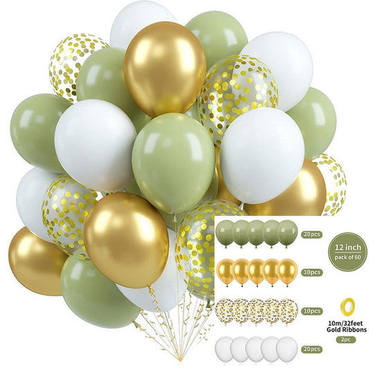 60-Piece 12-Inch Assorted Latex Balloon Set, featuring heavy-duty latex balloons + glitter balloons + V1265-AU-016-BAILV