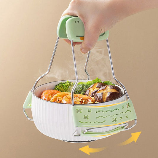 Adjustable-angle heat-resistant tongs, kitchen heat-resistant bowl tongs, silicone non-slip bowl tongs, V1265-AU-020