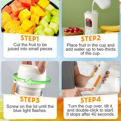Portable Cordless Juicing Cup, Dual-Lid Design - 12-Blade Juicer, 1500mAh High Capacity, Compact V1265-AU-022-CHENG