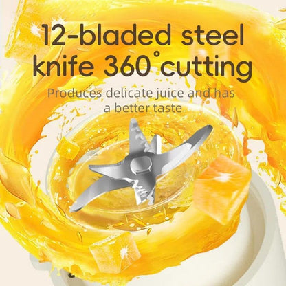Portable Cordless Juicing Cup, Dual-Lid Design - 12-Blade Juicer, 1500mAh High Capacity, Compact V1265-AU-022-CHENG