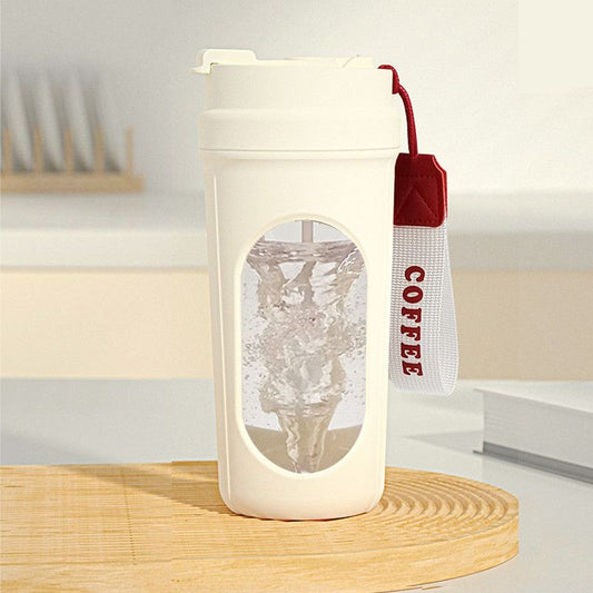 Electric Automatic Mixing Cup, One-Button Shaker Cup, Food-Grade Portable Coffee/Water Cup with Dual Spouts, V1265-AU-025-BAI