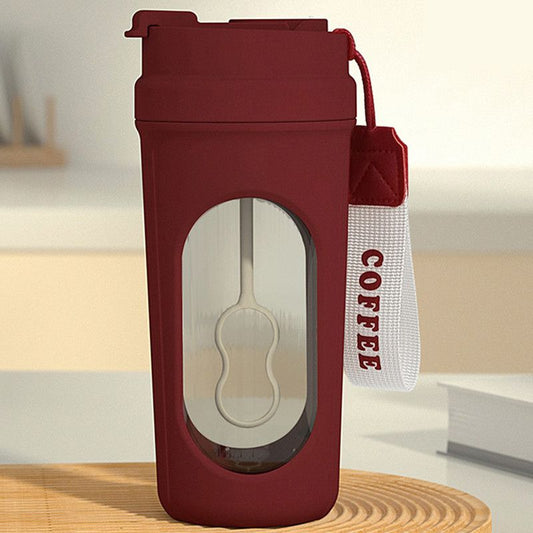 Electric Automatic Mixing Cup, One-Button Shaker Cup, Food-Grade Portable Coffee/Water Cup with Dual Spouts, V1265-AU-025-HONG