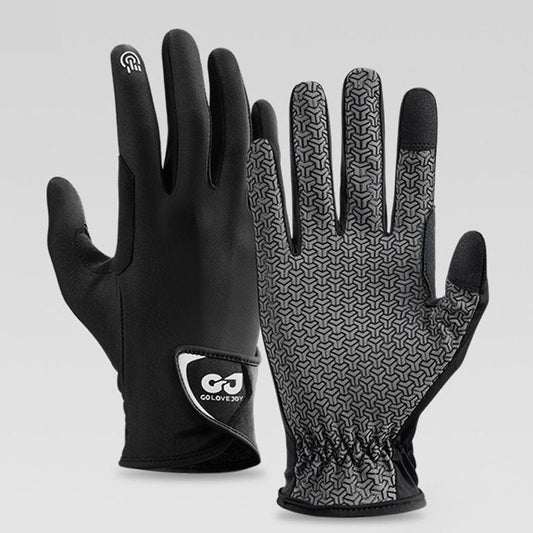 Equestrian Riding Gloves, Full-Palm Silicone Anti-Slip & Durable Touchscreen Model, Ice-Silk Cooling, V1265-AU-027-HEI-M