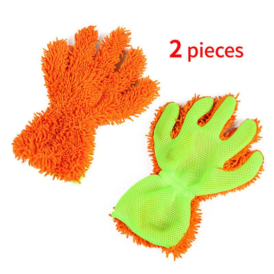 Double-Sided Chenille Car Wash Glove, Paint-Safe Coral Fleece Car Cleaning Glove, Five-Finger Design, Absorbs V1265-AU-028-CHENG