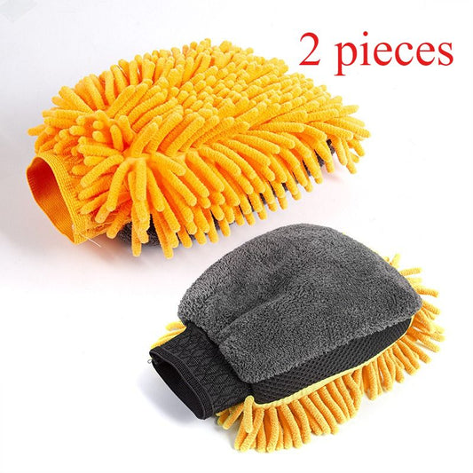 Car-Grade Chenille Car Wash Gloves, Thickened Waterproof Car Wiping Cloth, Easy-Lathering and Stain-Removing, V1265-AU-029-CHENG