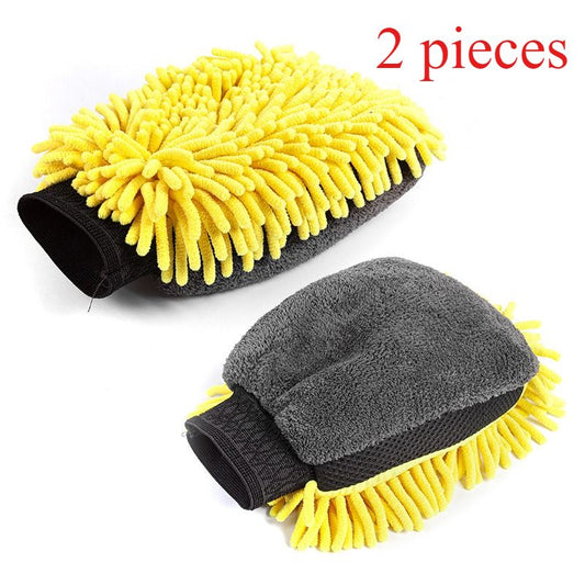 Car Chenille Washing Gloves, Thickened Waterproof Car Wipes, Easy-Lathering and Stain-Removing, Car Cleaning V1265-AU-029-HUANG