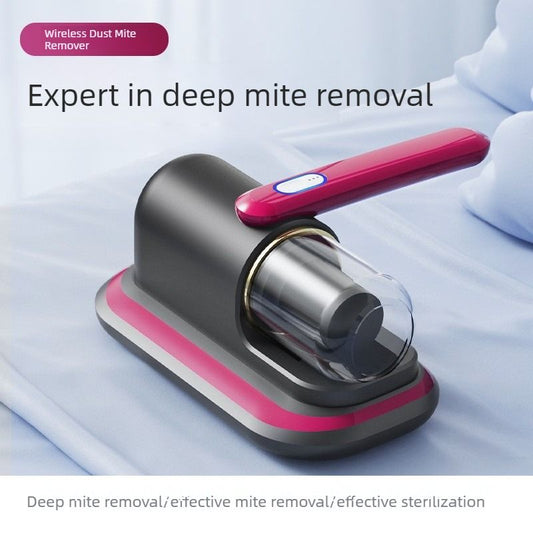 Home Handheld Dust Mite Vacuum Cleaner, High-Frequency Dual-Beating + UV Sterilization, Cordless Portable V1265-AU-032-HONG