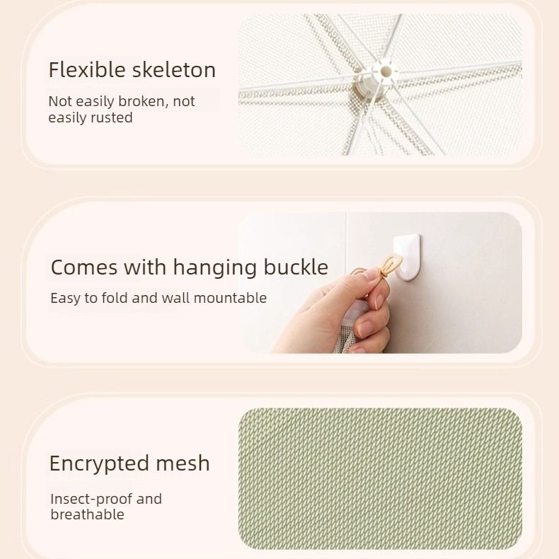 Foldable Mosquito-Proof Food Cover, Household Fly Screen, Fine-Mesh Breathable Dining Table Cover - Square V1265-AU-040-FANG