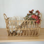 Handwoven paper rope storage basket with a rectangular design and two handles; perfect for organizing desk V1265-AU-042-XIAO