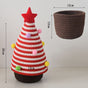 Christmas-themed cotton yarn woven storage basket, Christmas tree-shaped desktop storage box with lid, V1265-AU-043-HONGBAI