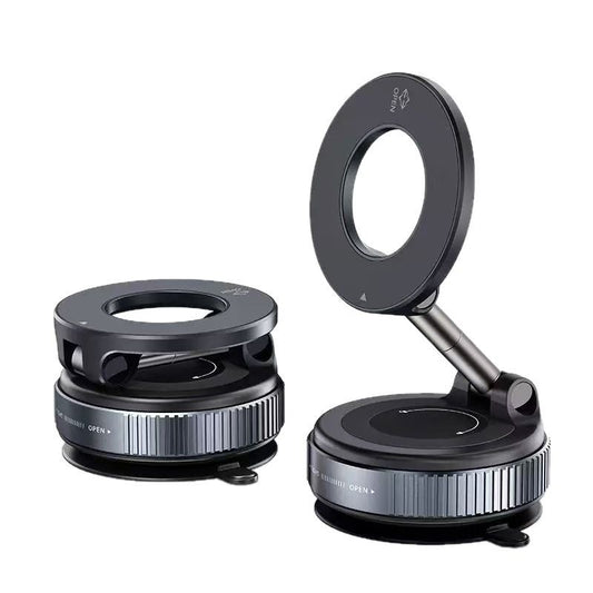 Vacuum and Magnetic Car Phone Mount, 3-Axis Foldable and Rotating Navigation Mount, Residue-Free Universal V1265-AU-044