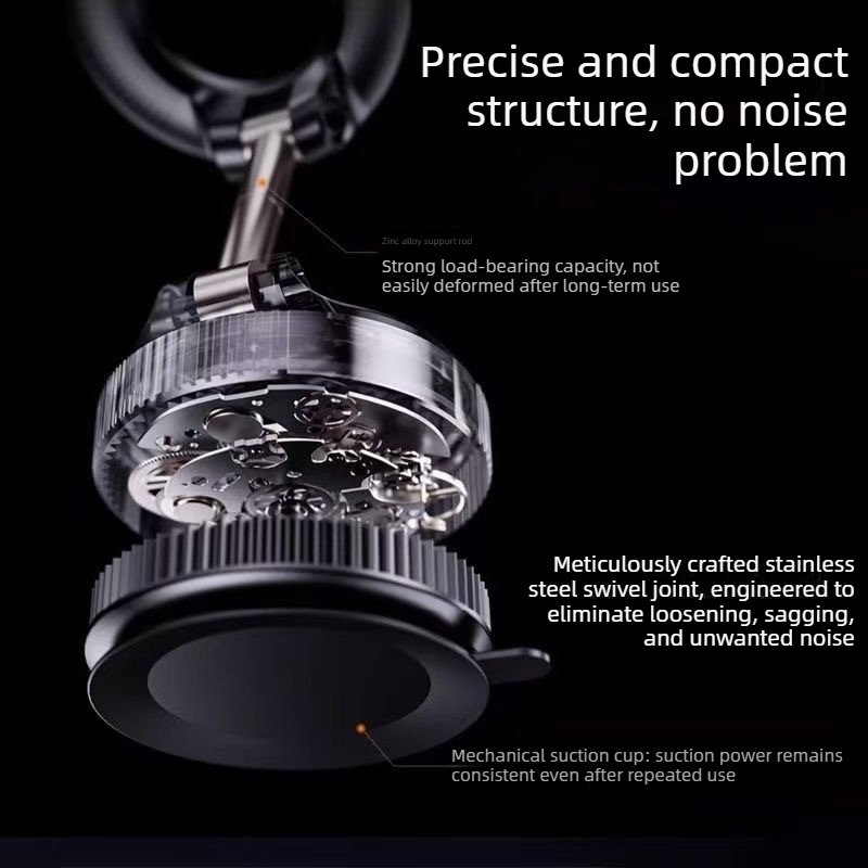 Vacuum and Magnetic Car Phone Mount, 3-Axis Foldable and Rotating Navigation Mount, Residue-Free Universal V1265-AU-044