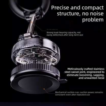 Vacuum and Magnetic Car Phone Mount, 3-Axis Foldable and Rotating Navigation Mount, Residue-Free Universal V1265-AU-044