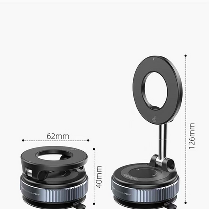 Vacuum and Magnetic Car Phone Mount, 3-Axis Foldable and Rotating Navigation Mount, Residue-Free Universal V1265-AU-044