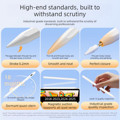 Magnetic iPad Capacitive Stylus, Compatible with Apple Tablets, Replaceable Tip Drawing and Handwriting V1265-AU-050-ZD04