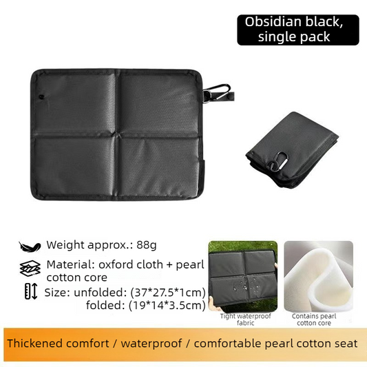 Portable Folding Outdoor Seat Cushion, Portable Insulated Seat Cushion for Camping, Picnics, and Hiking - V1265-AU-051-HEI
