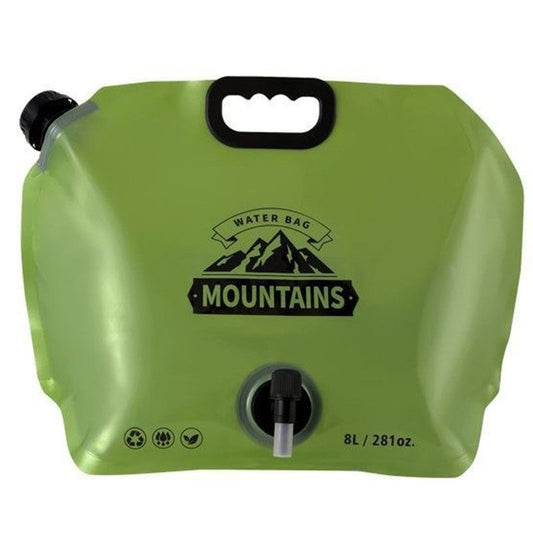 8L Large-Capacity Foldable Outdoor Water Bag,Built-in Faucet, Portable Camping and Travel Water Bag - Green V1265-AU-052-LV