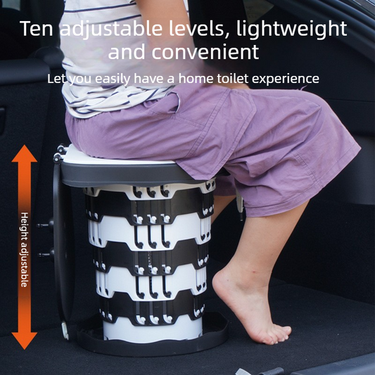 Outdoor Foldable Portable Toilet, Emergency Toilet Seat, Portable Camping Toilet Stool with Height Adjustment V1265-AU-060-HEI
