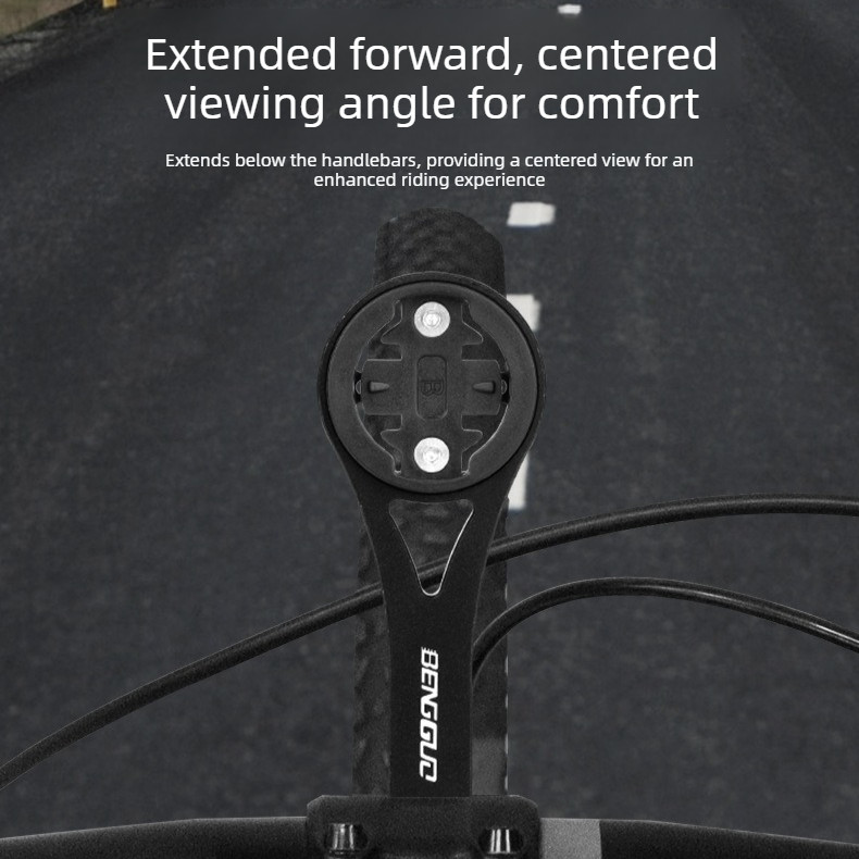 Lightweight Bike Computer Mount, One-Piece Extension Mount, Aluminum Alloy Cycling Mount - Black V1265-AU-061-HEI