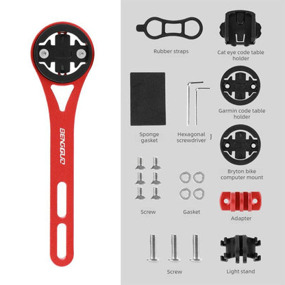Lightweight Bike Computer Mount, One-Piece Extension Mount, Aluminum Alloy Cycling Mount - Red V1265-AU-061-HONG