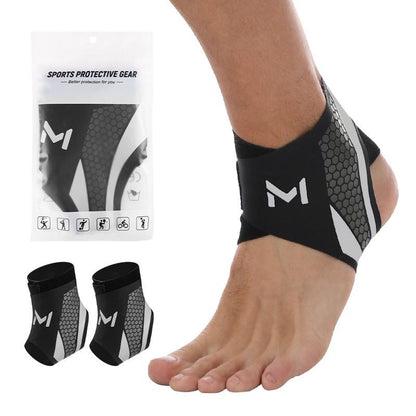 2-Pack Adjustable Compression Ankle Braces, Lightweight and Twist-Resistant - Gray V1265-AU-062-HUI
