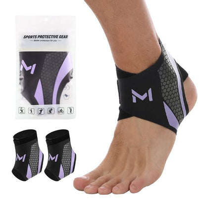 2-Pack Adjustable Compression Ankle Braces, Lightweight and Twist-Resistant - Purple V1265-AU-062-ZI