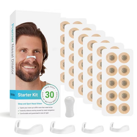 Round Magnetic Nose Clip Set: Anti-Snoring and Breathing-Enhancing Nose Patches-Breathing Aid for Sleep and V1265-AU-063-30-BAI-YUAN