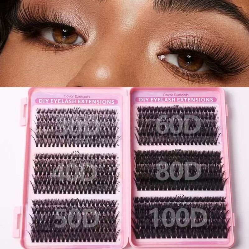 Segmented Cluster False Eyelash Set, 8-16 mm Mixed Lengths, Natural and Voluminous Eyelash Extensions V1265-AU-068