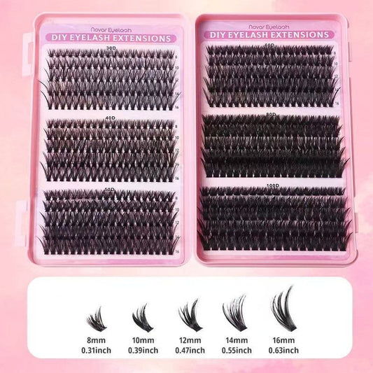 Segmented Cluster False Eyelash Set, 8-16 mm Mixed Lengths, Natural and Voluminous Eyelash Extensions V1265-AU-068