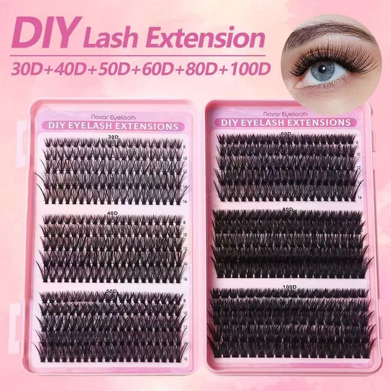 Segmented Cluster False Eyelash Set, 8-16 mm Mixed Lengths, Natural and Voluminous Eyelash Extensions V1265-AU-068