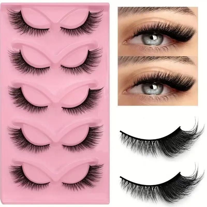 15-pair set of cat-eye false eyelashes with extended mink-style tips; thick and long V1265-AU-069-3